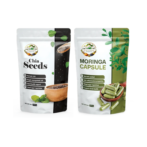 Pack of 2: Moringa Capsule + Chia Seeds Chitral Organics Shop